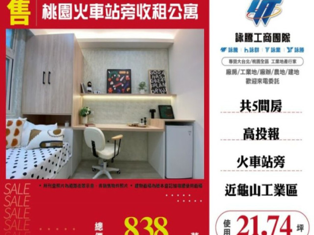 桃園火車站旁收租公寓
