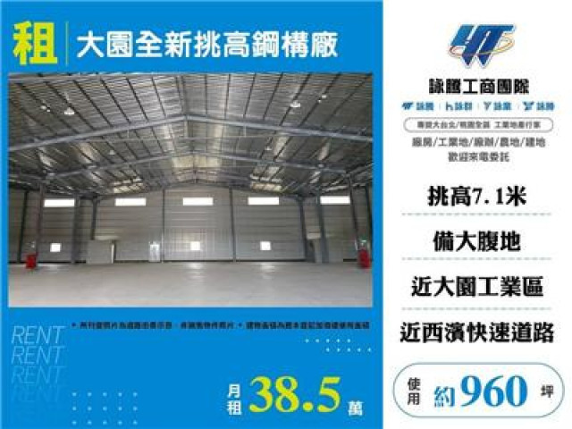大園全新挑高鋼構廠