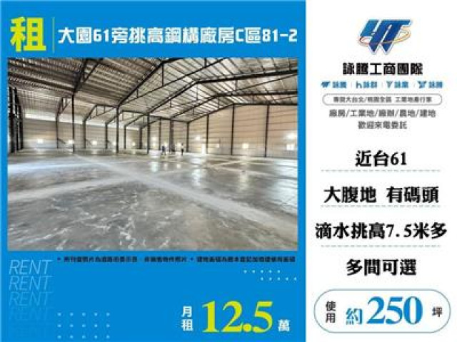 大園61旁挑高鋼構廠房C區81-2